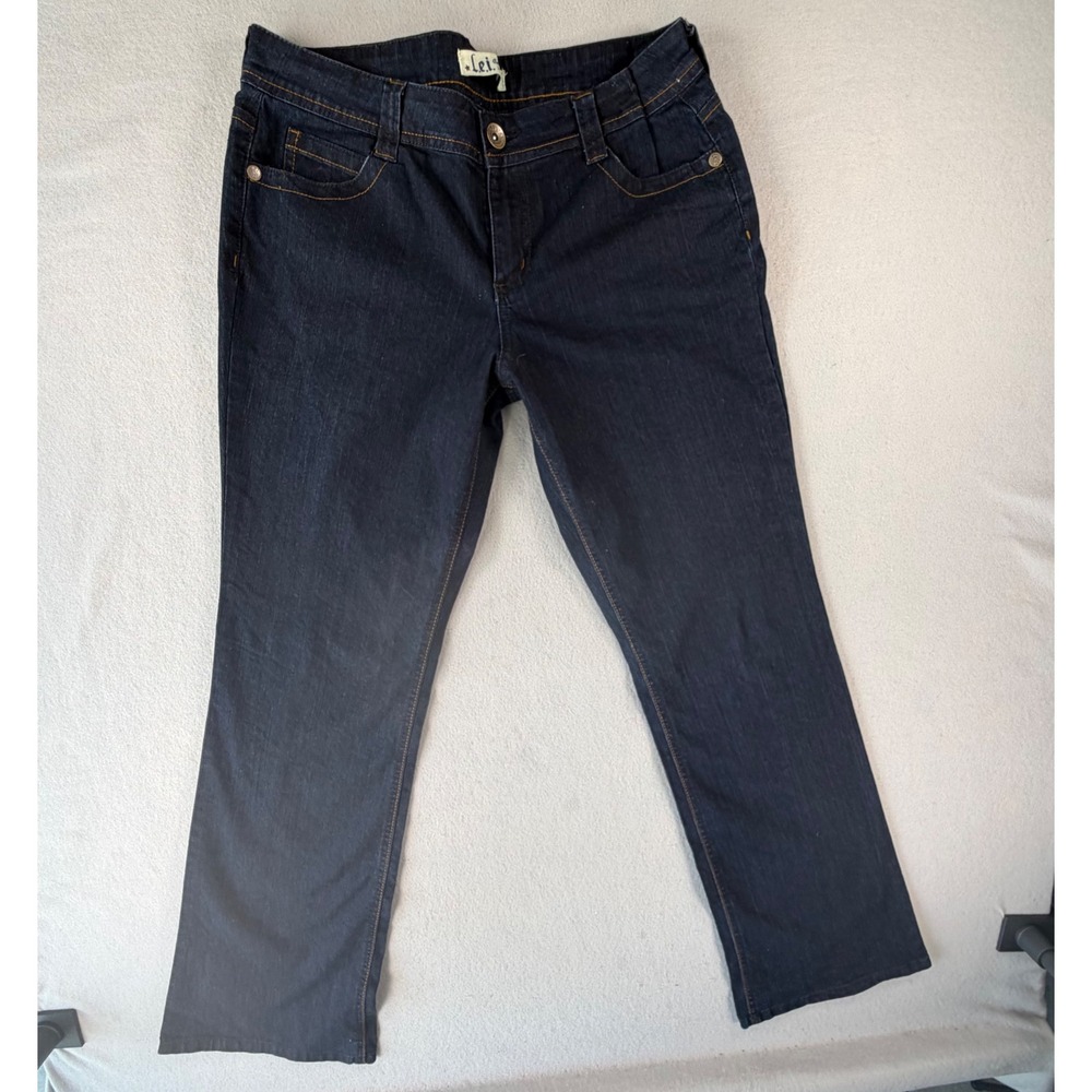 L.e.i. Womens Low Rise Bootcut Jeans Dark Wash Y2K Stretch Denim Juniors 11/13